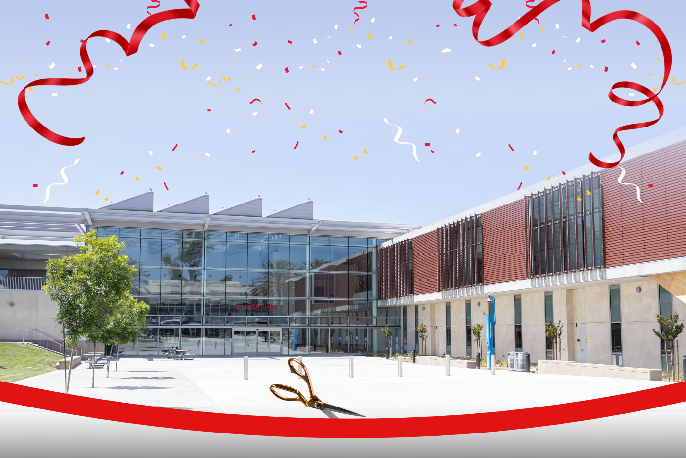 Southwestern College Student Union Ribbon Cutting graphic. Southwestern College Student Union Ribbon Cutting graphic.