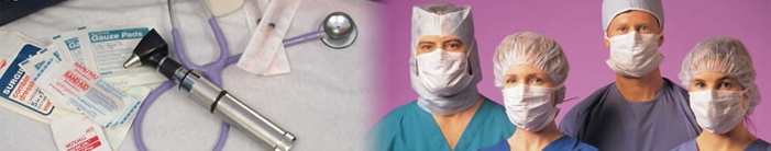 This is a picture of medical equipment and nurses wearing masks.